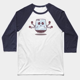 Take CTRL // Funny Cartoon Control Key Baseball T-Shirt